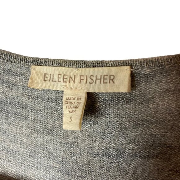Eileen Fisher Gray Open Cardigan Linen Sz S Lagenlook Lightweight Minimalist - Picture 3 of 8